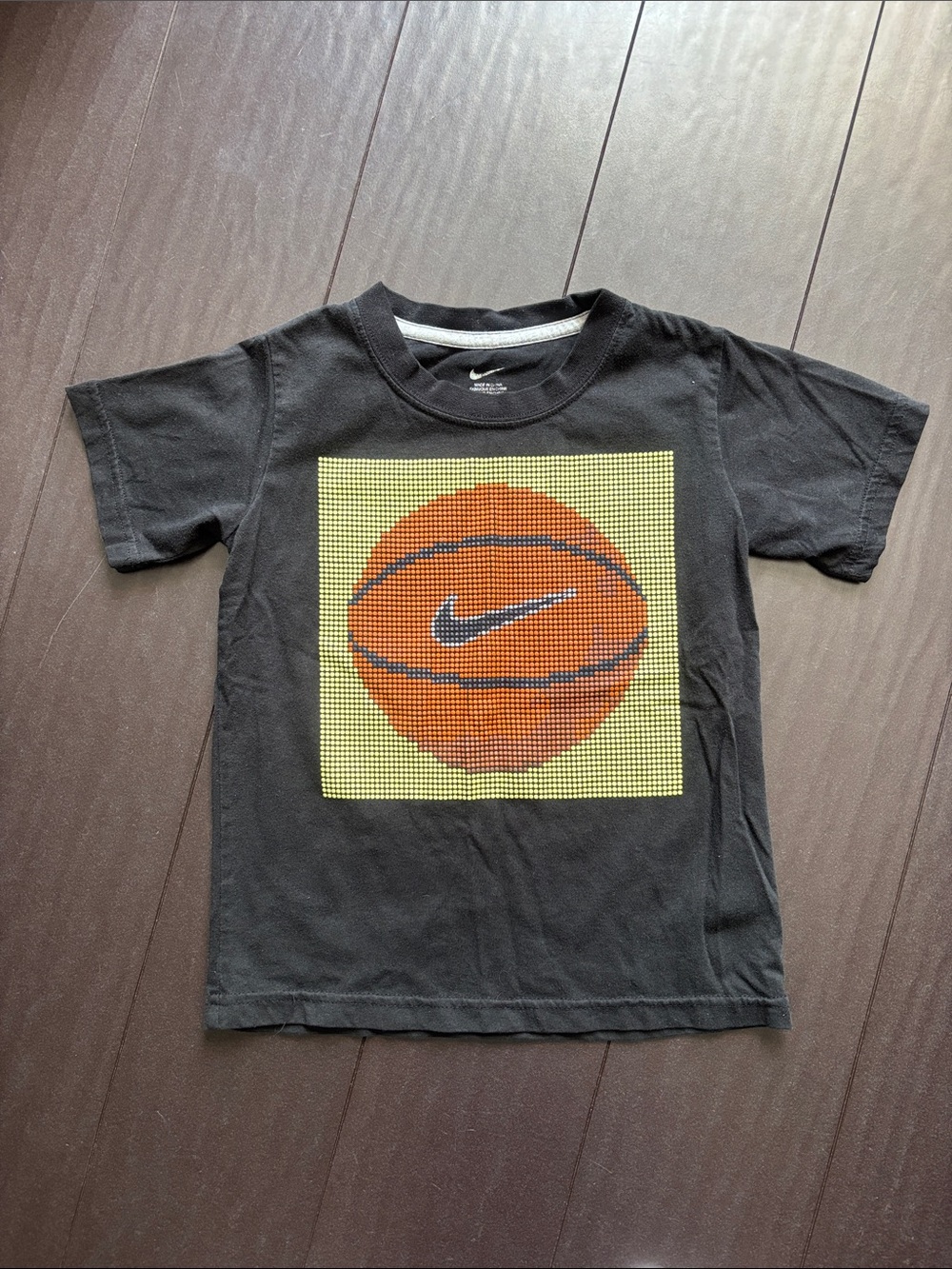 Nike Black Tee with Orange Basketball Graphic